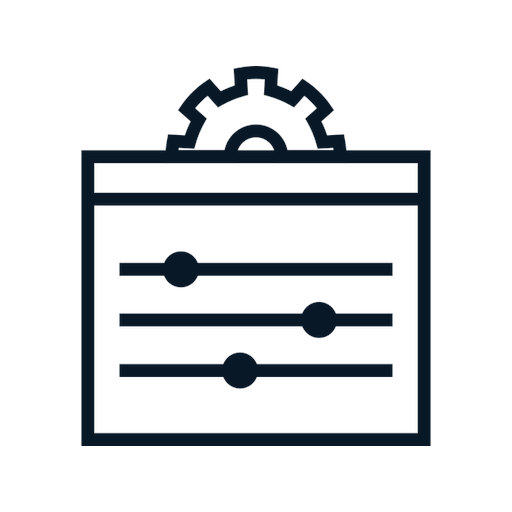 System settings window with calibration gear and rubric adjustment sliders